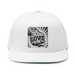 Embroidered Flat Bill Cap: Love Fist Design, Cotton Twill Snapback
