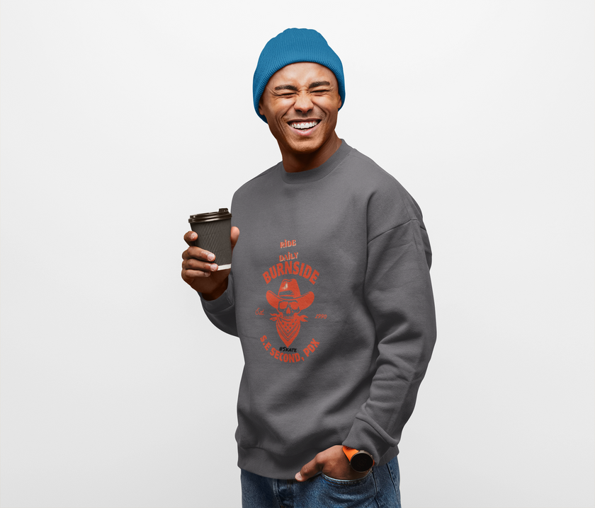 Burnside PDX skate Skull Cowboy Sweatshirt
