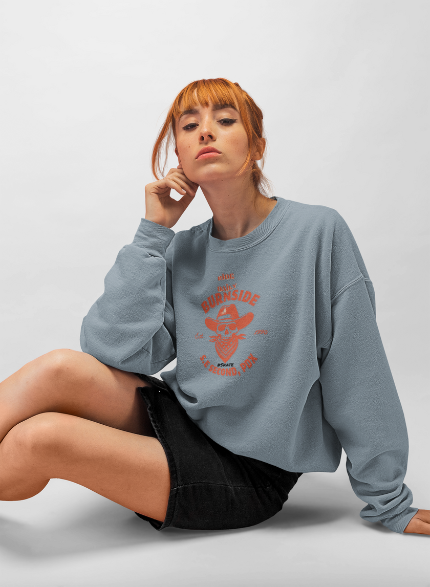 Burnside PDX skate Skull Cowboy Sweatshirt