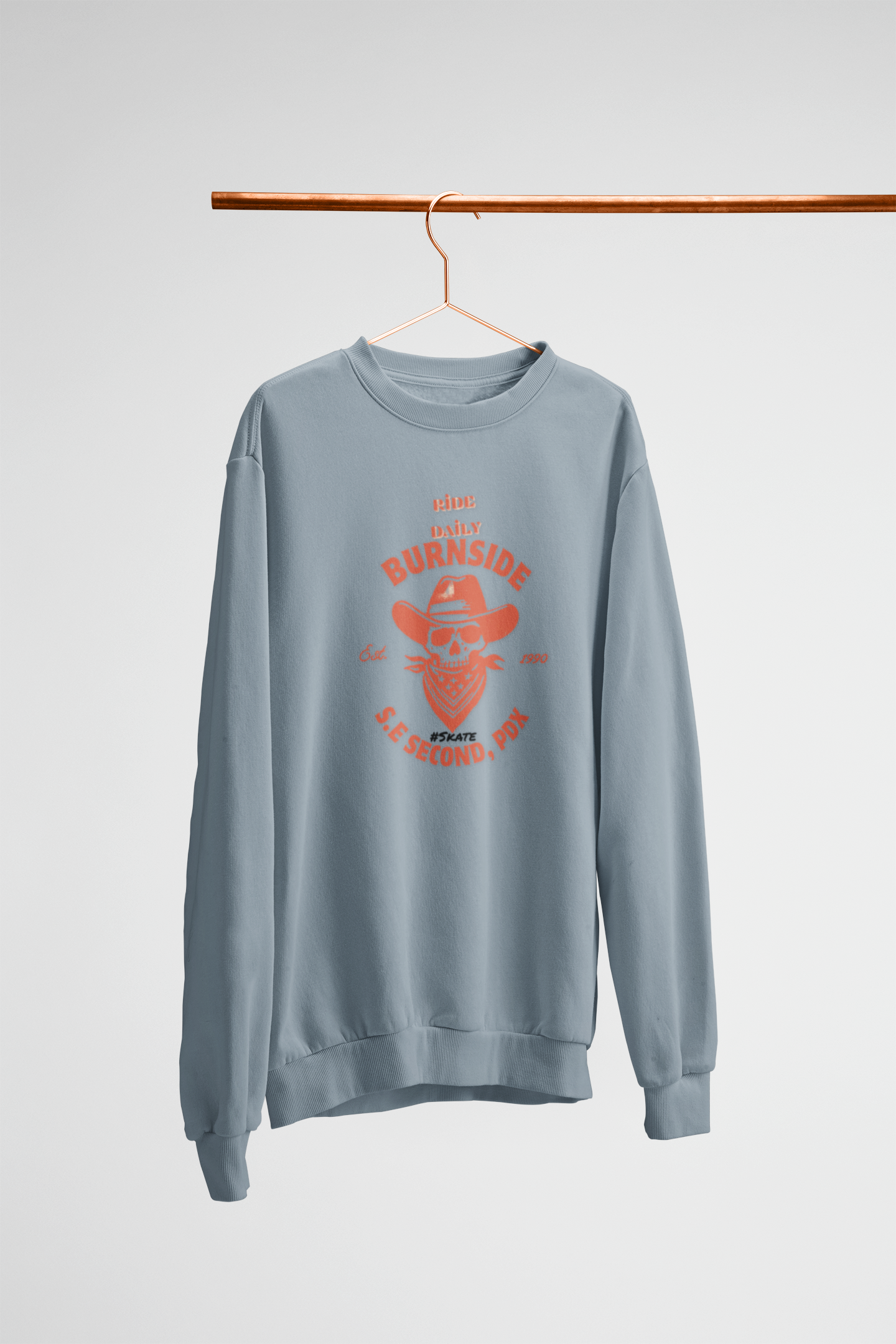 Burnside PDX skate Skull Cowboy Sweatshirt