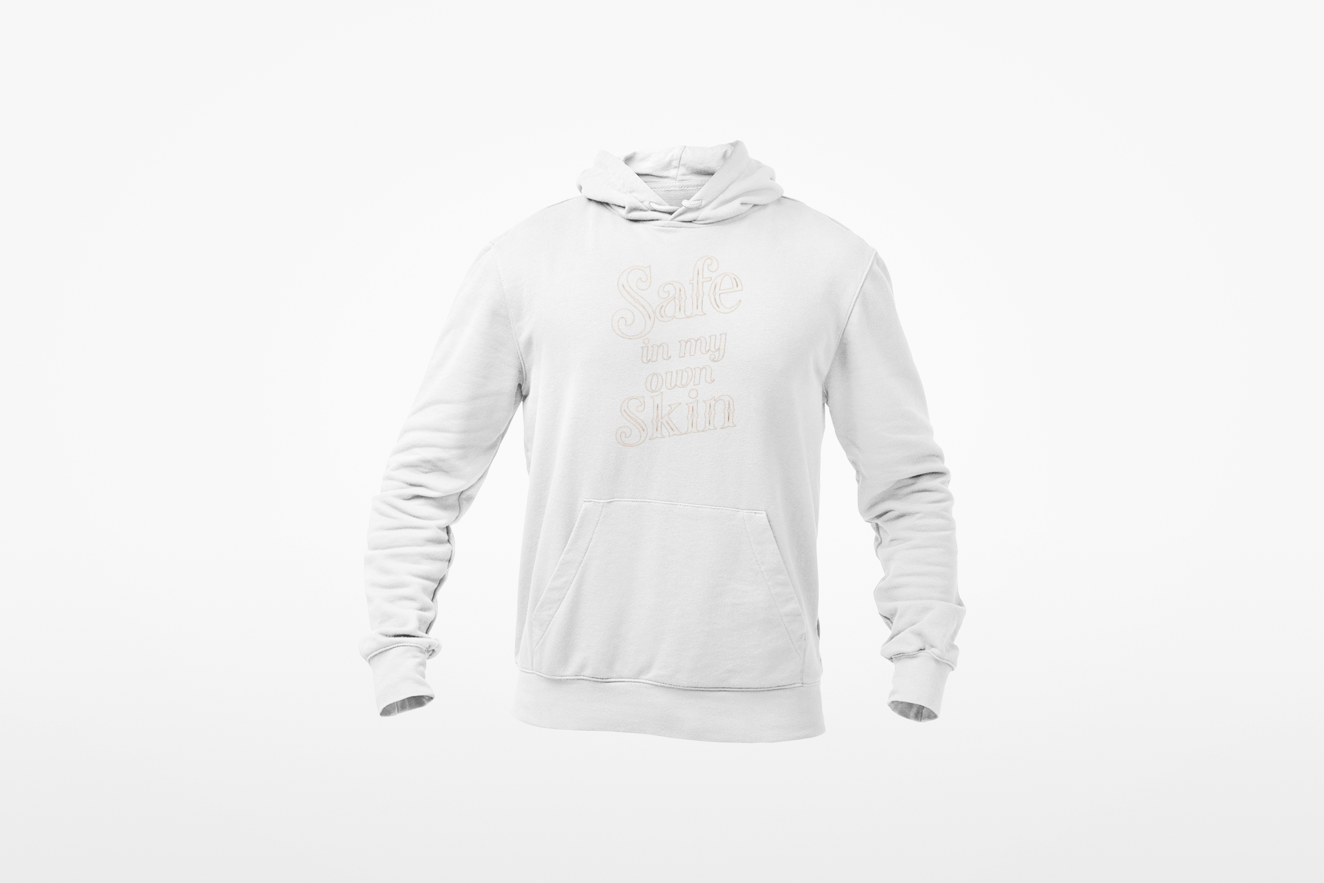 Safe in My Own Skin Hoodie | Long Sleeve Hooded Tee, LowFi Back Print