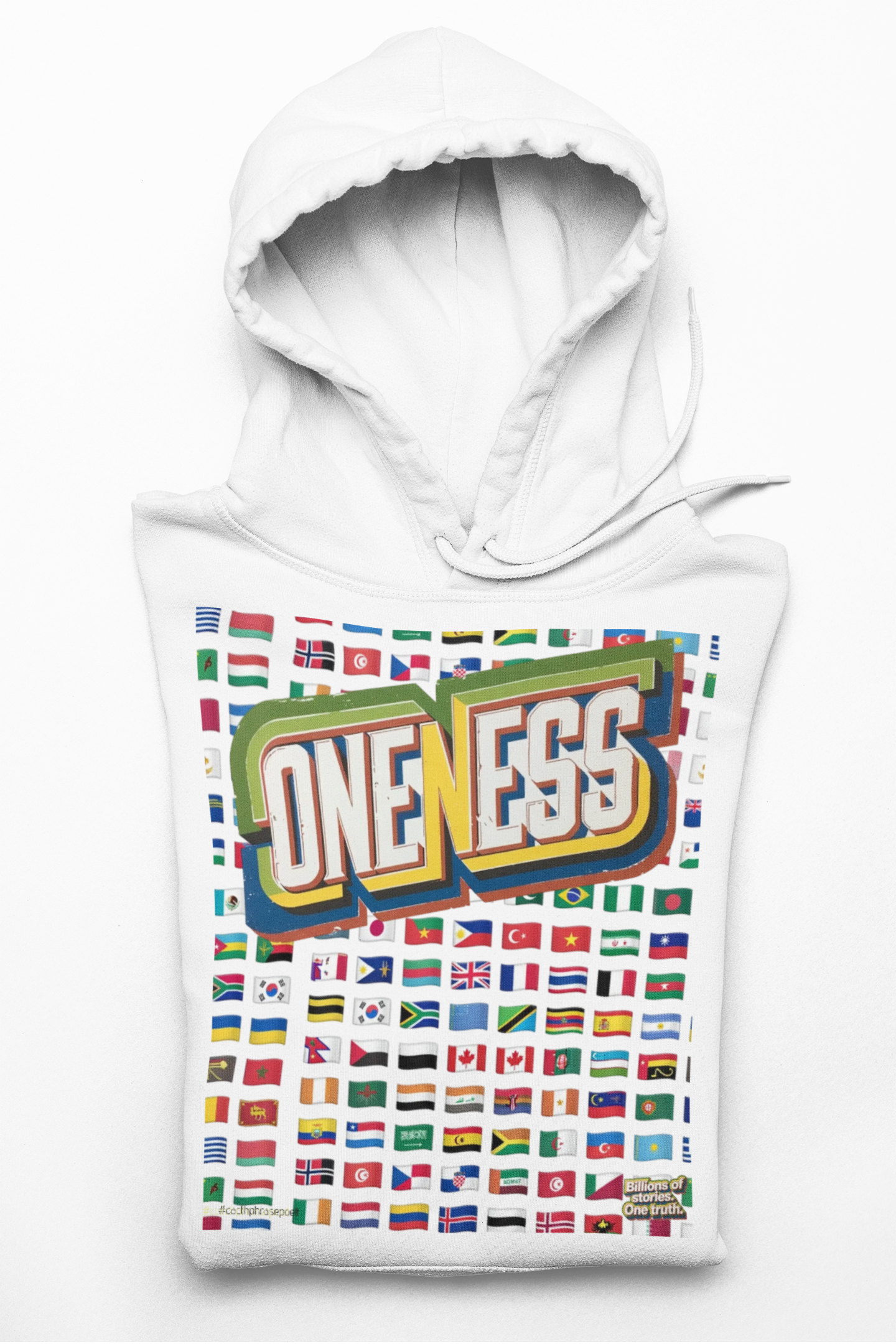 Oneness Hoodie Long Sleeve Tee — Global Unity Flag Design