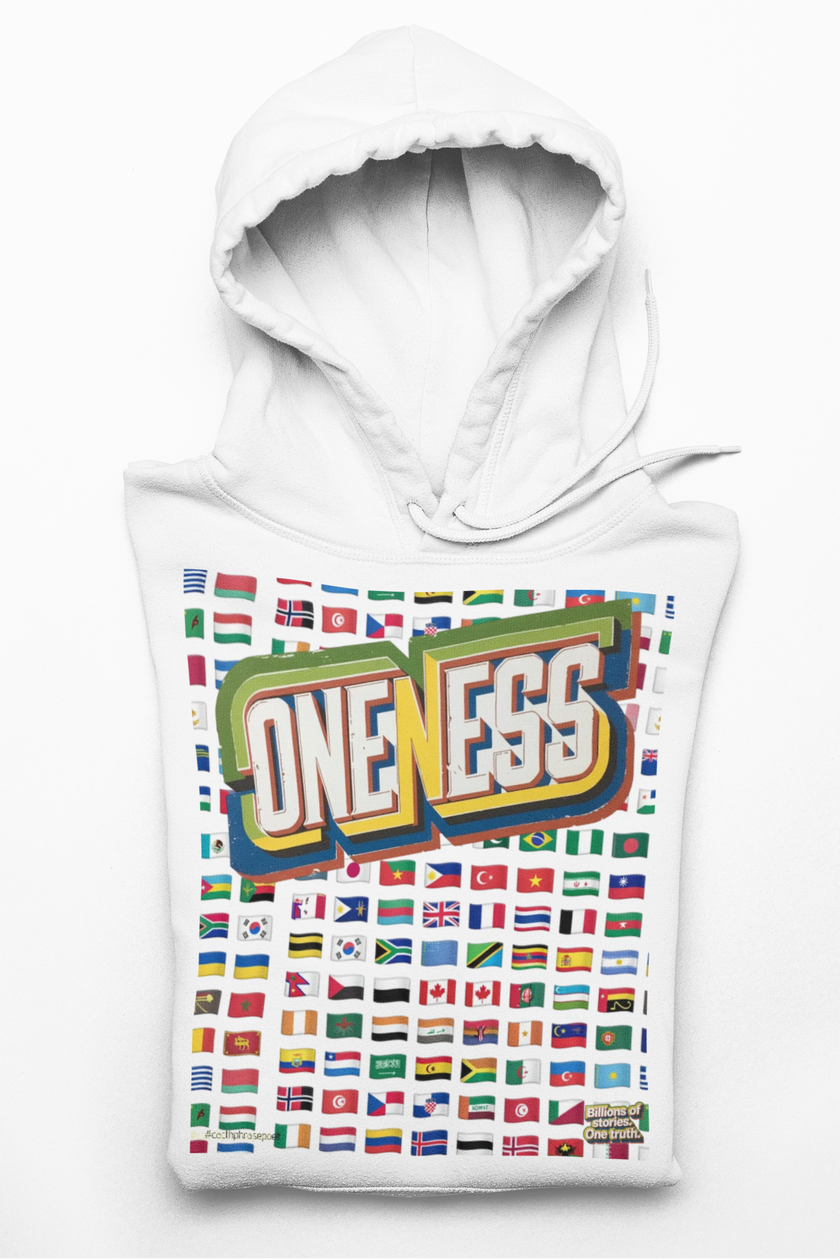 Oneness Hoodie Long Sleeve Tee — Global Unity Flag Design