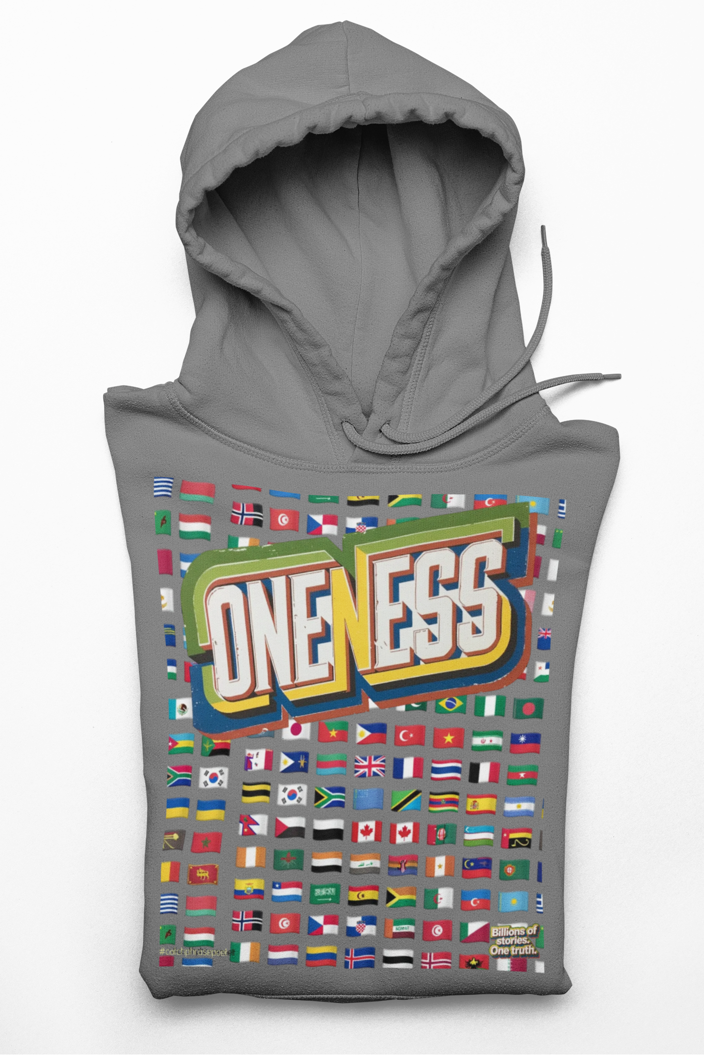 Oneness Hoodie Long Sleeve Tee — Global Unity Flag Design