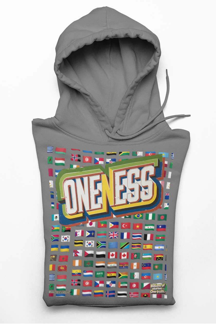 Oneness Hoodie Long Sleeve Tee — Global Unity Flag Design