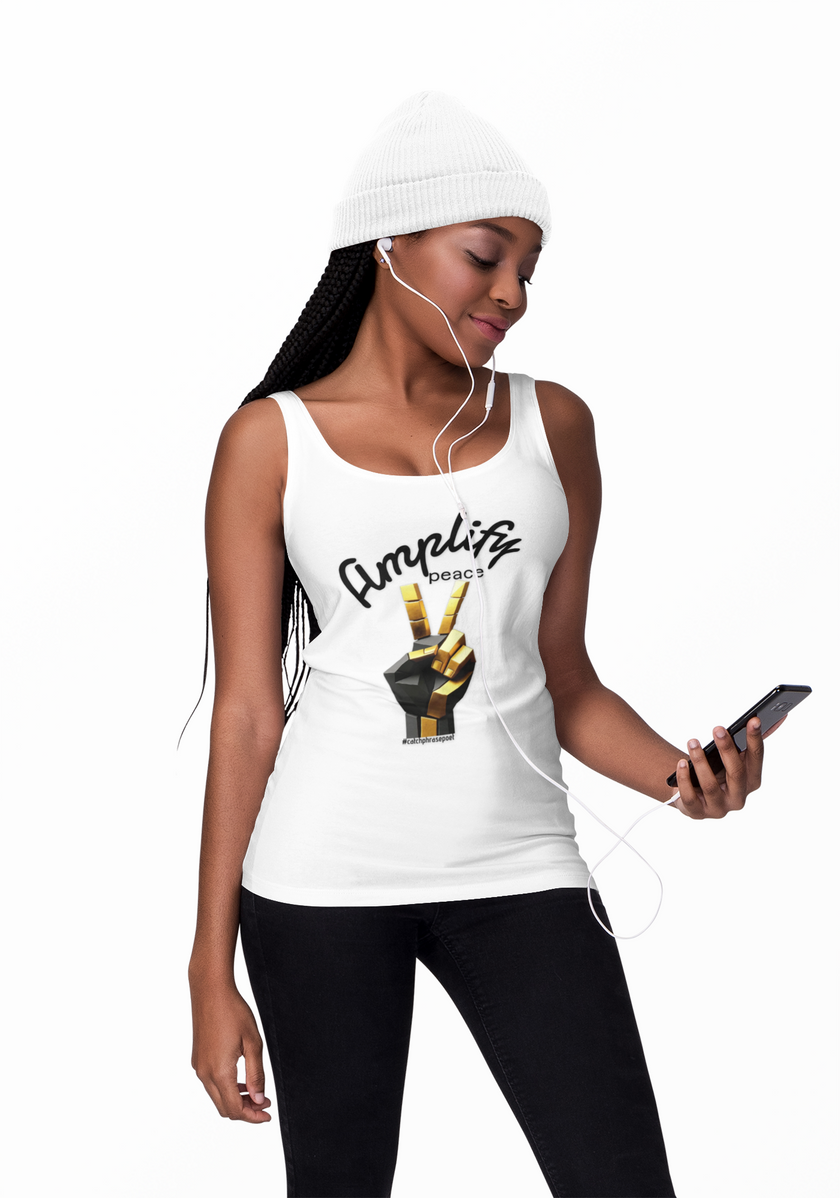 Amplify Peace peace hand V-sign Tank Top | Peaceful Protest Vibe