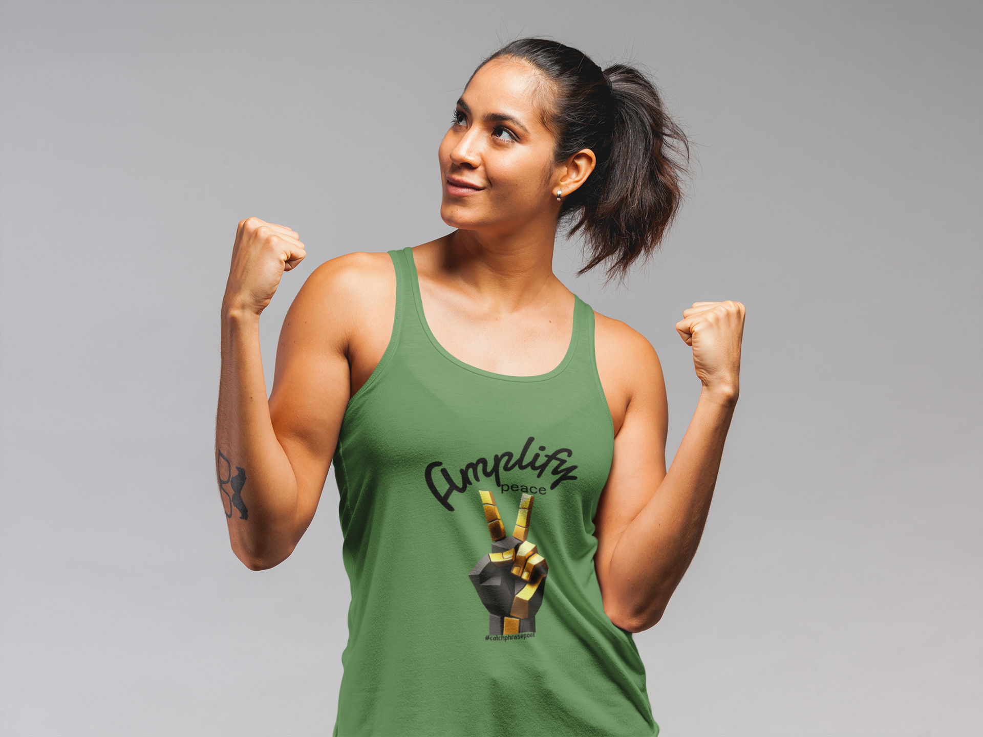 Amplify Peace peace hand V-sign Tank Top | Peaceful Protest Vibe