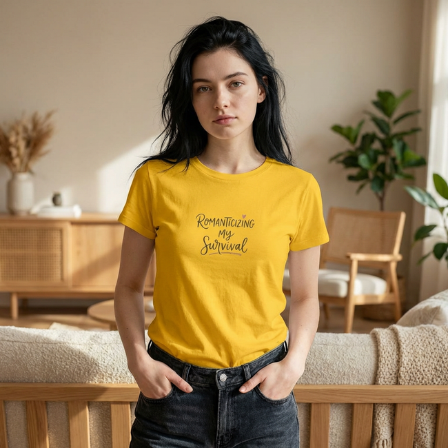 Romanticizing My Survival Women's Tee — Empowering Casual Graphic Shirt