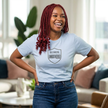 Becoming Unbothered Women's Tee – Minimal Shield Graphic, Empowerment Shirt