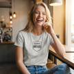 Becoming Unbothered Women's Tee – Minimal Shield Graphic, Empowerment Shirt