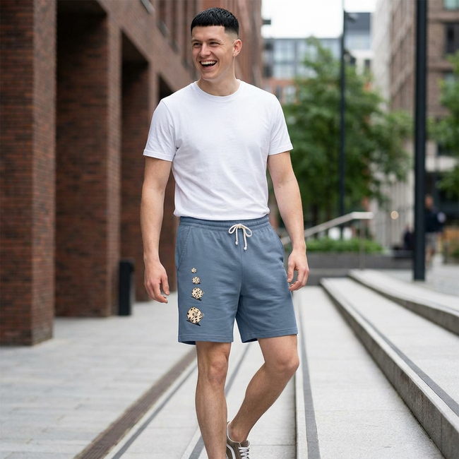 Celestial Tarot Fleece Sweat Shorts — Sun & Crystal Ball Graphic