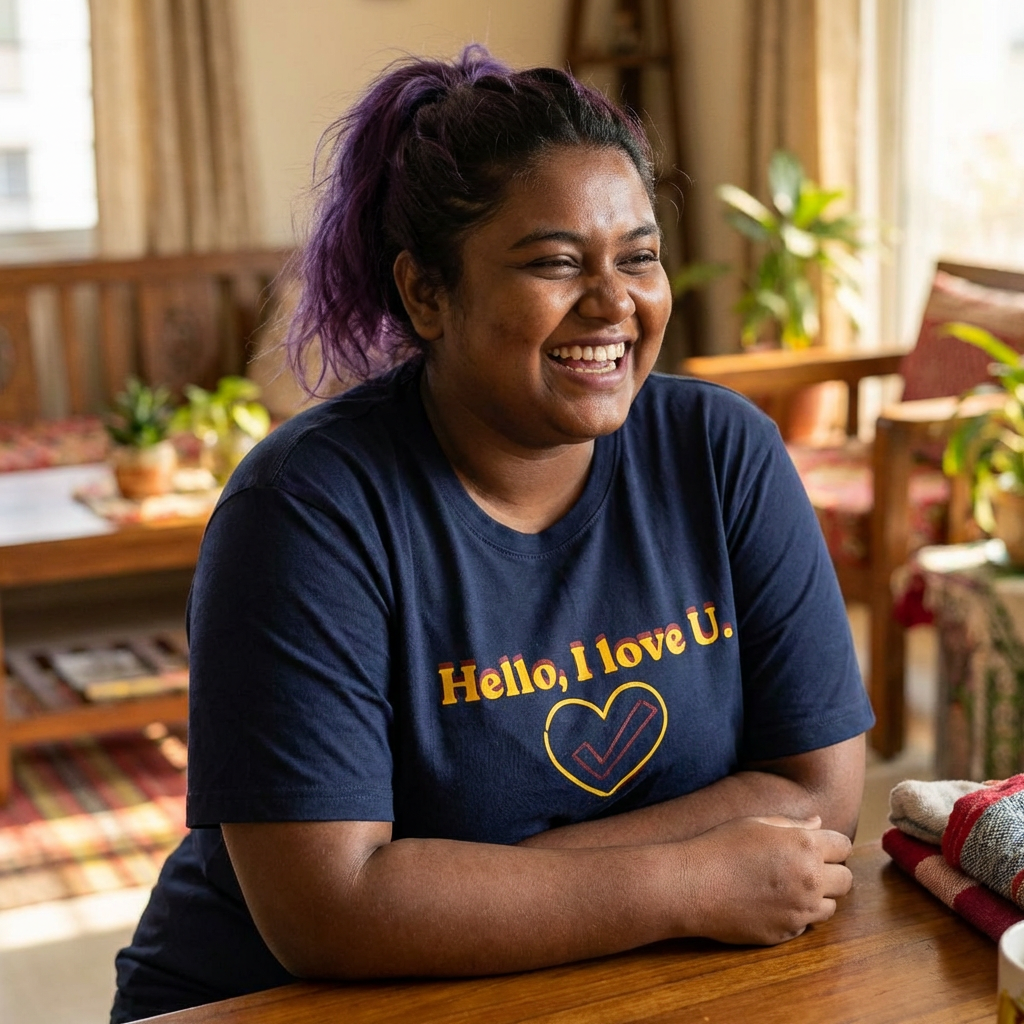 Hello, I Love U Heart T-Shirt — Retro Script Love Tee