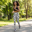 Monochrome Pebble Print High-Waisted Yoga Leggings