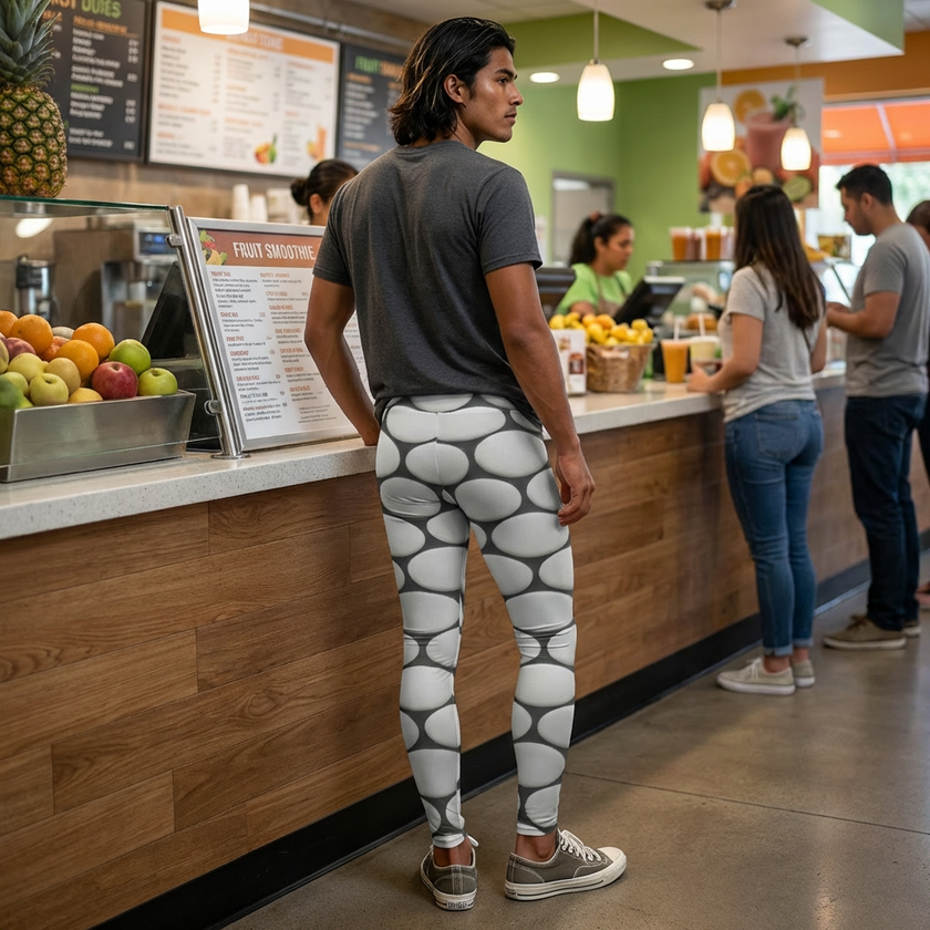 Monochrome Pebble Print High-Waisted Yoga Leggings