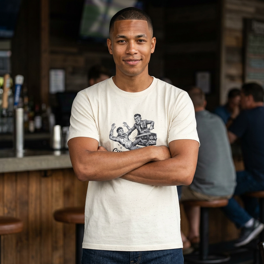 Chief Underbus T-Shirt — Vintage Salesman Illustration, 