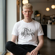 Fine Human T‑Shirt – Vintage Script Typography Tee