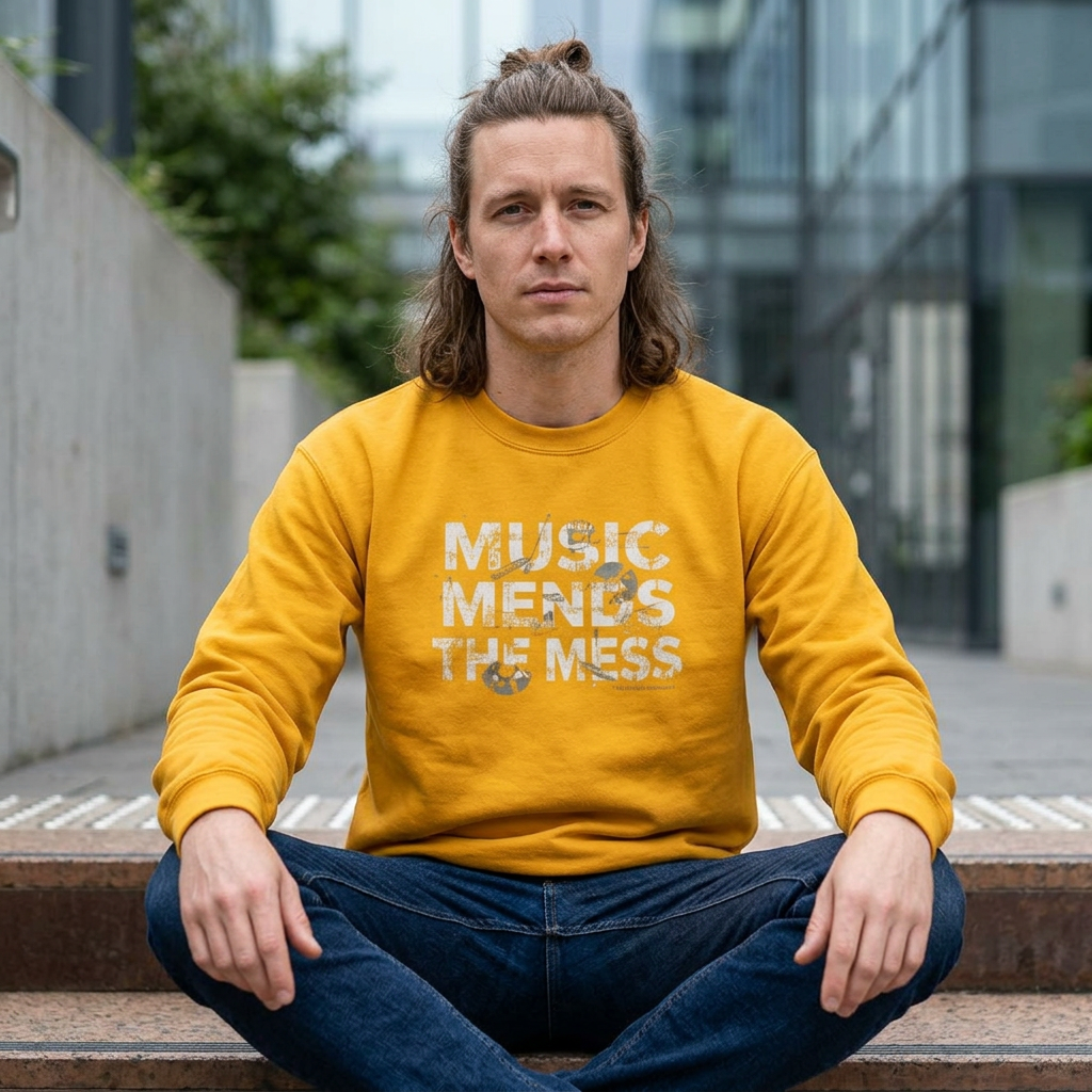 Music Mends The Mess Crewneck Sweatshirt | Premium Urban Fleece Pullover