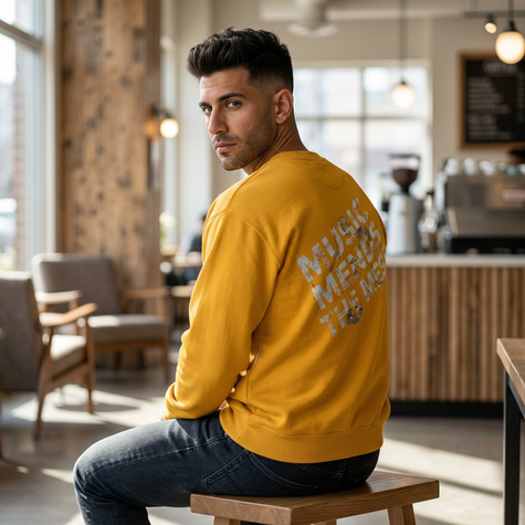 Music Mends The Mess Crewneck Sweatshirt — Inspirational Music Lover Pullover