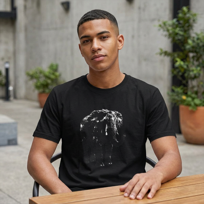 Elephant Silhouette T-Shirt — Minimalist Animal Graphic Tee
