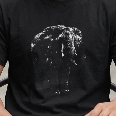 Elephant Silhouette T-Shirt — Minimalist Animal Graphic Tee