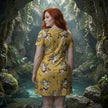 Cherub Print Women's T‑Shirt Dress — Vintage Angel Pattern