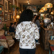 Cherub pattern zip hoodie, worn styling