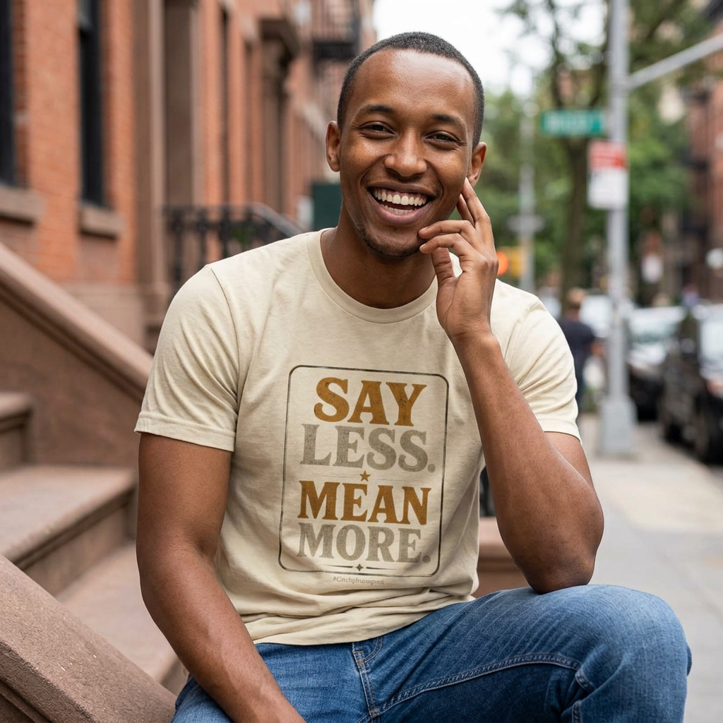 Say Less Mean More Tee — Retro Motivational Graphic T‑Shirt