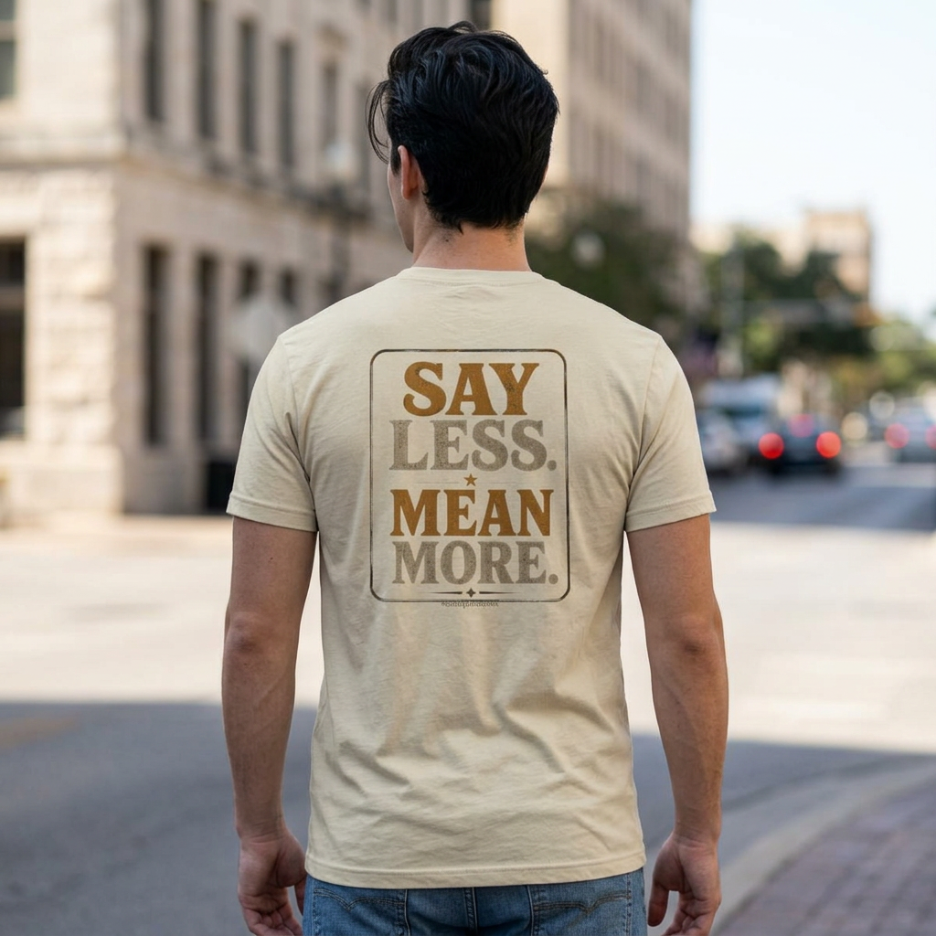 Say Less Mean More Tee — Retro Motivational Graphic T‑Shirt