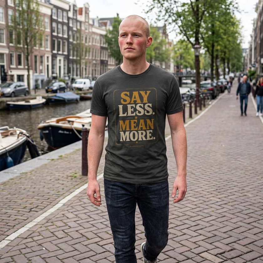 Say Less Mean More Tee — Retro Motivational Graphic T‑Shirt