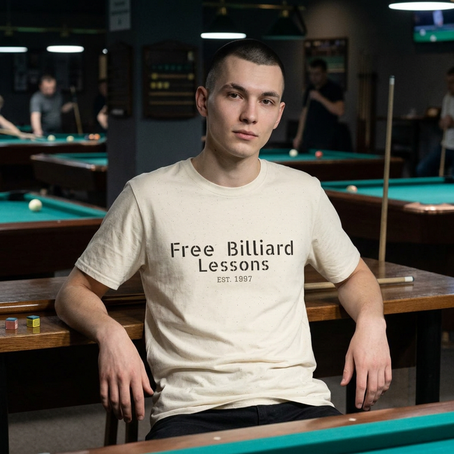 Free Billiard Lessons T-Shirt — Vintage Est. 1997 Pool Shirt