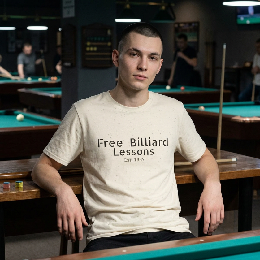 Free Billiard Lessons T-Shirt — Vintage Est. 1997 Pool Shirt