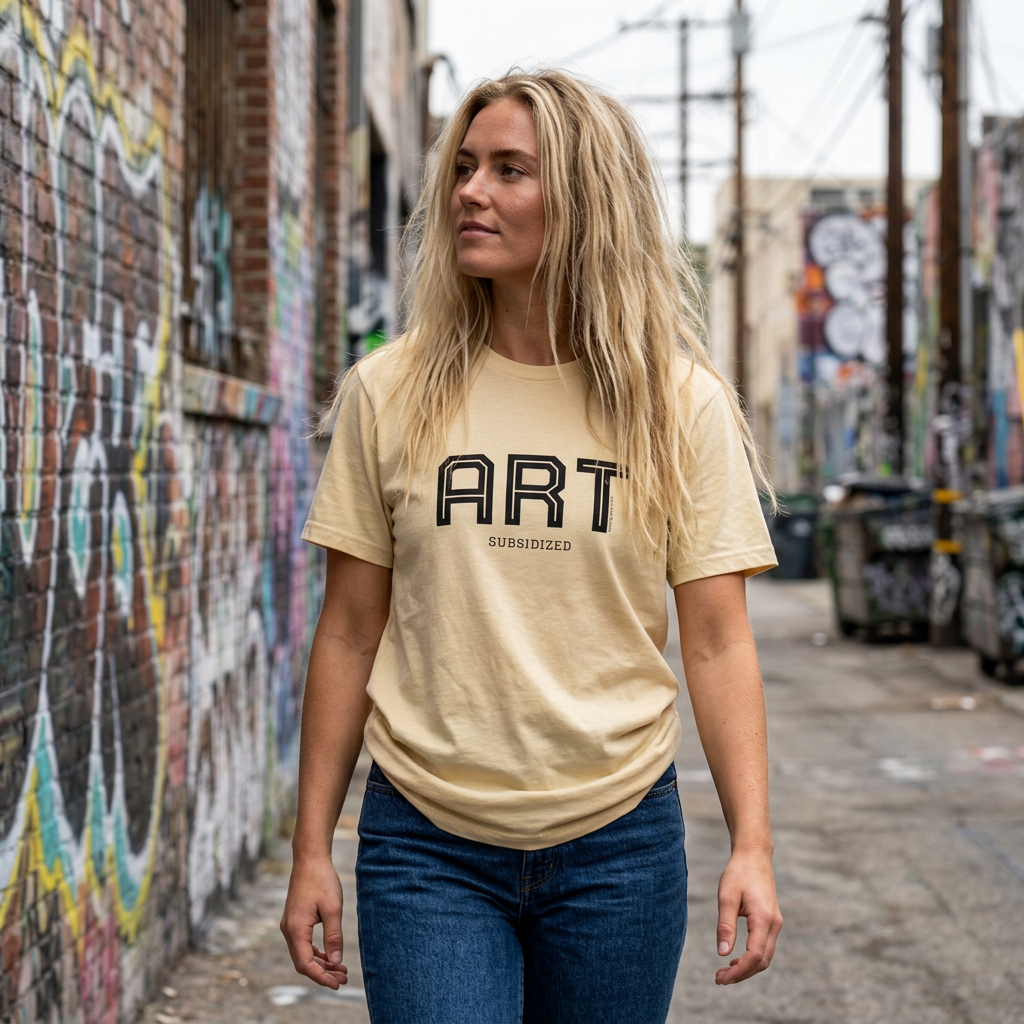 ART Subsidized Graphic T-Shirt — Retro Collegiate Lettering Tee