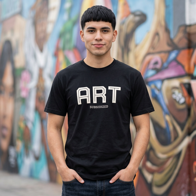 ART Subsidized Graphic T-Shirt — Retro Collegiate Lettering Tee