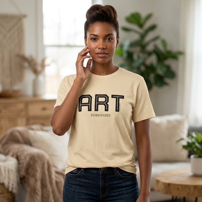 ART Subsidized Graphic T-Shirt — Retro Collegiate Lettering Tee