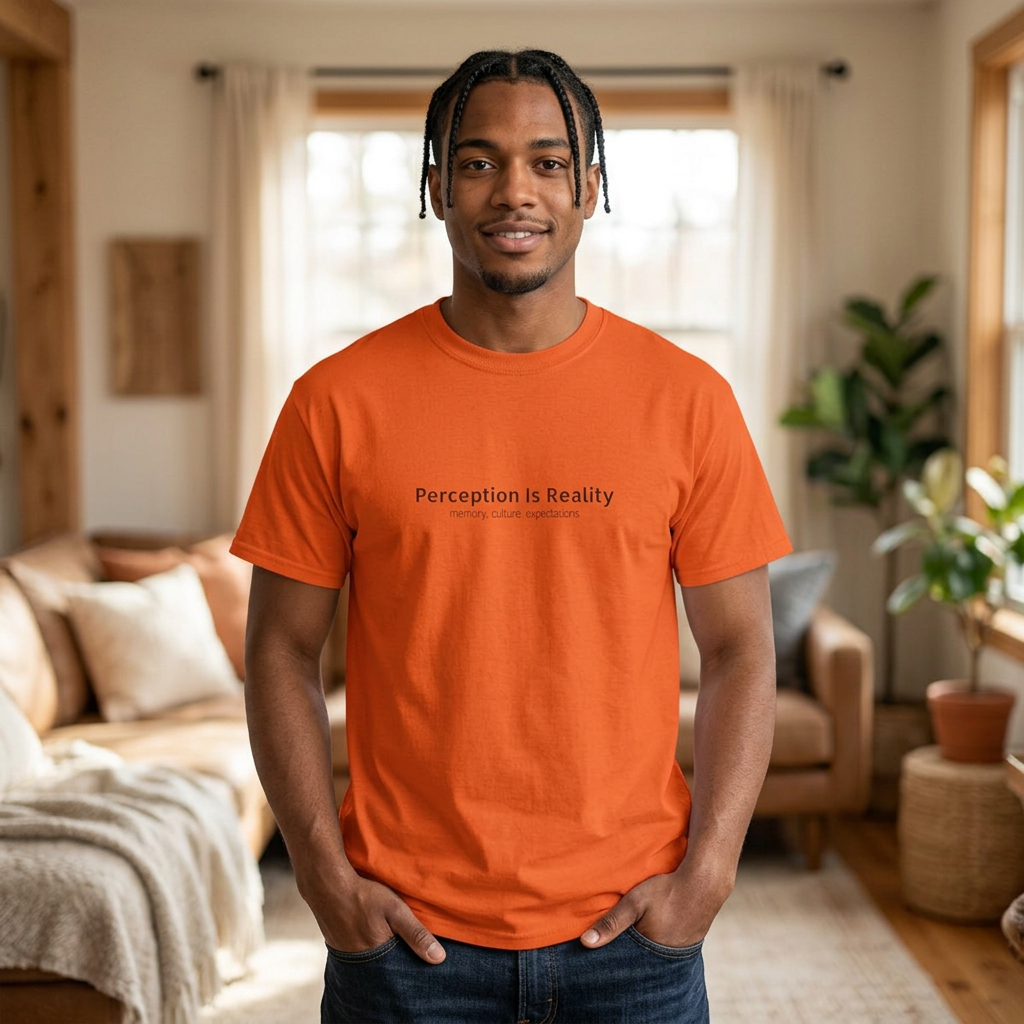 Perception Is Reality Tee - Minimalist White Graphic T-Shirt