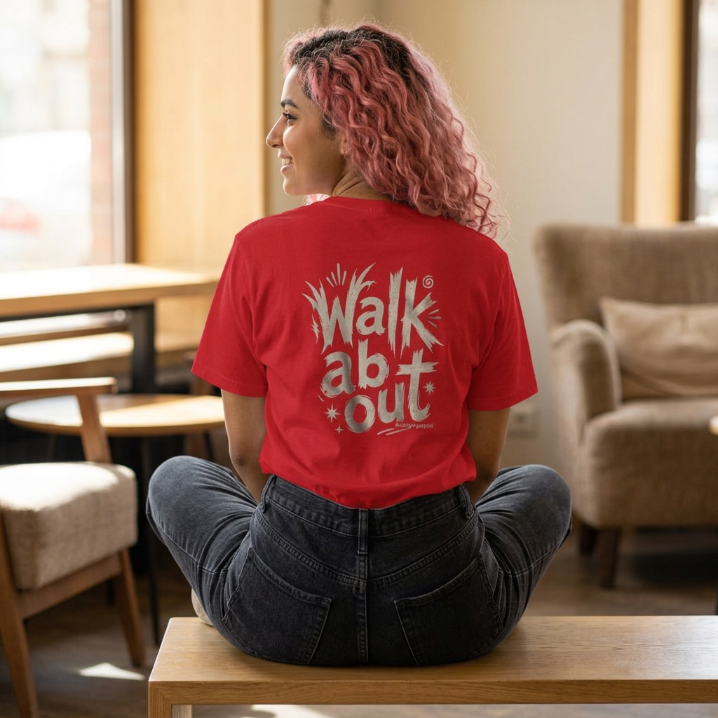 Walk About T-Shirt — Retro Handlettered 'Walk About' Graphic Tee
