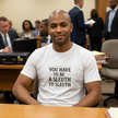 'You Have to Be a Sleuth to Sleuth' detective quote graphic tee, front view — Catch Phrase Poet
