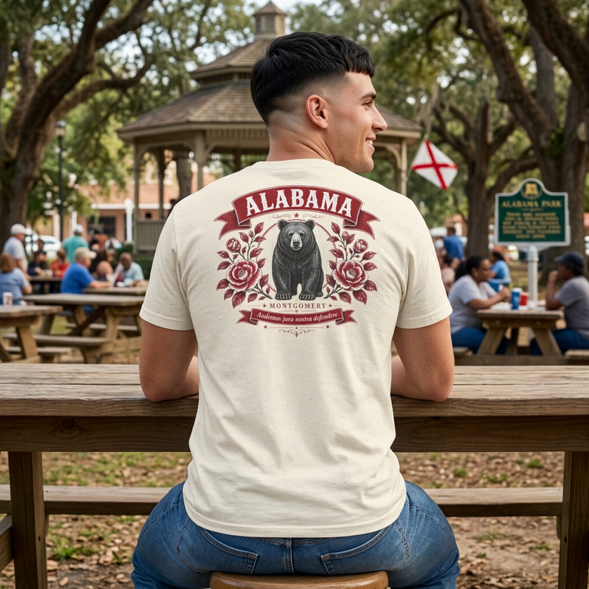 Alabama Bear Floral T-Shirt — Montgomery State Pride Tee