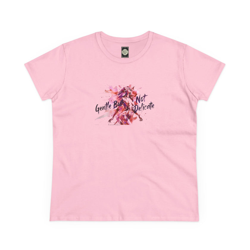 Gentle But Not Delicate Tee | Floral Script Feminist Shirt