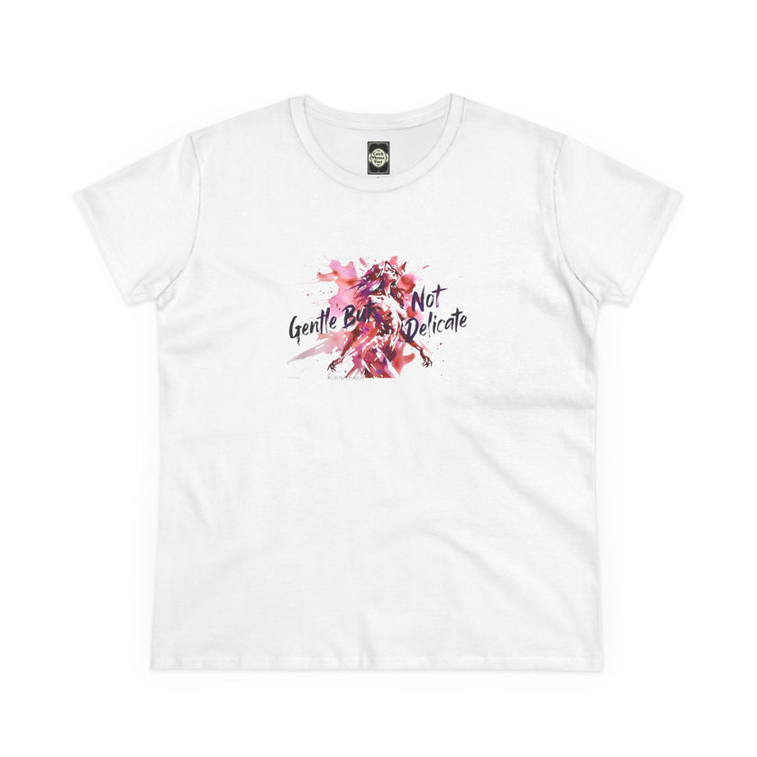 Gentle But Not Delicate Tee | Floral Script Feminist Shirt