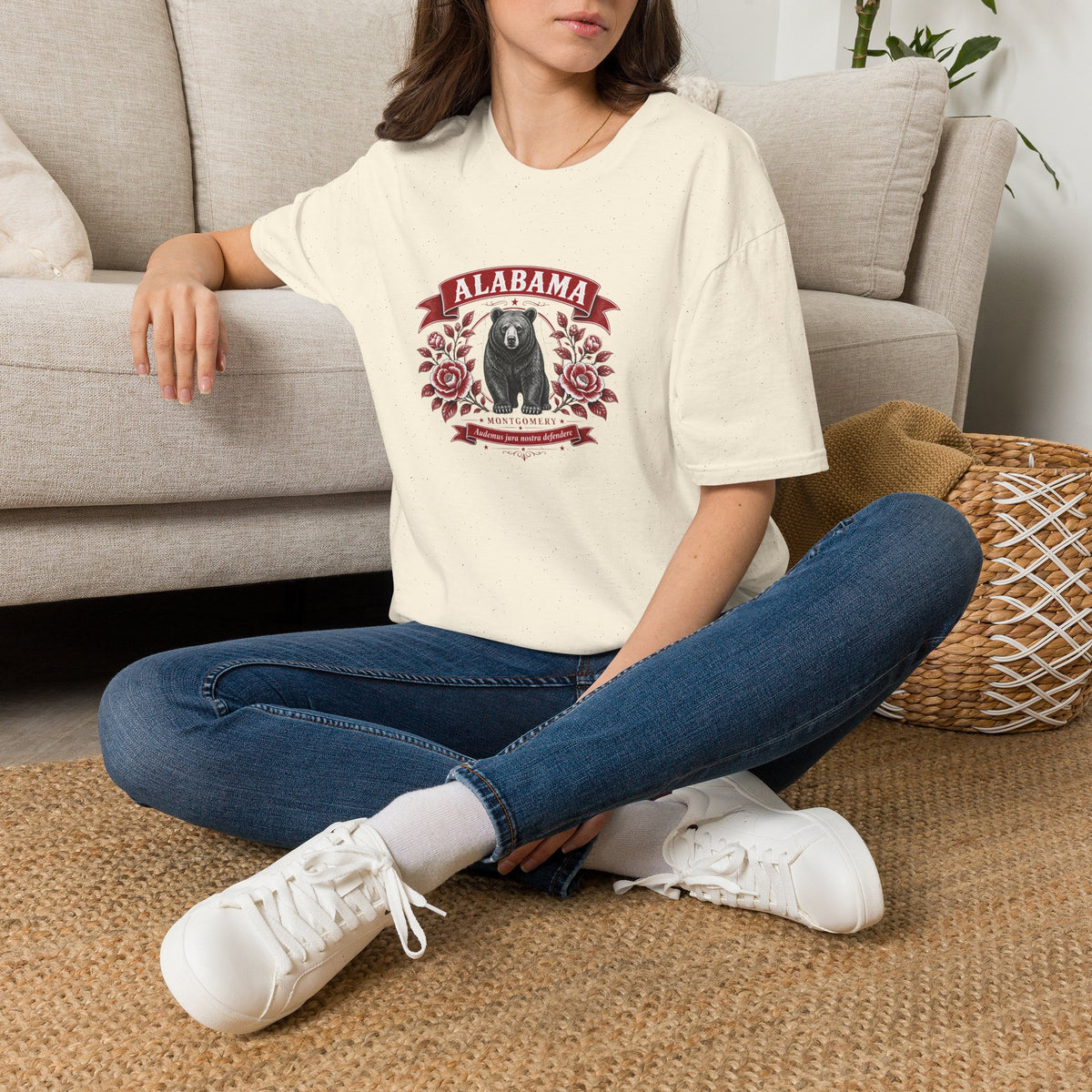 Alabama Bear Floral T-Shirt — Montgomery State Pride Tee