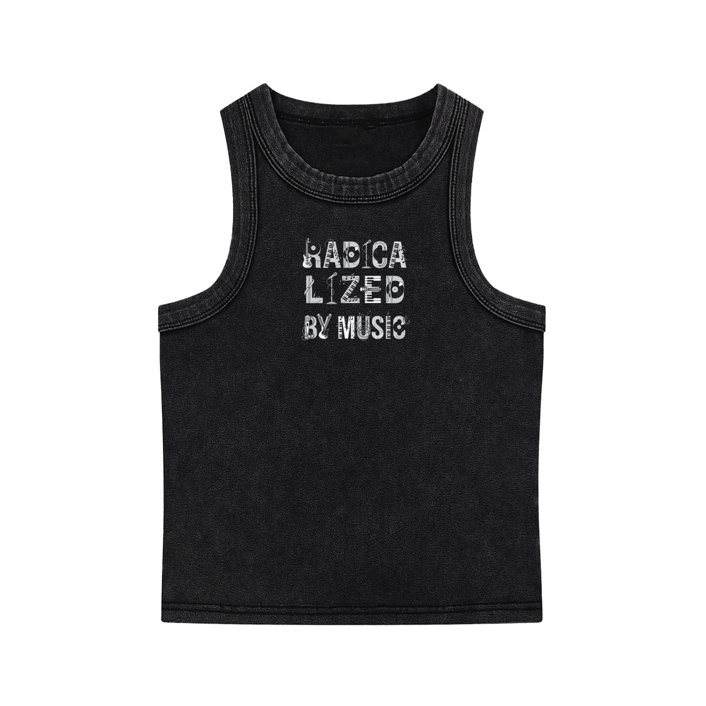 Radicalized By Music Women's Streetwear Snow Washed Ribbed Crop