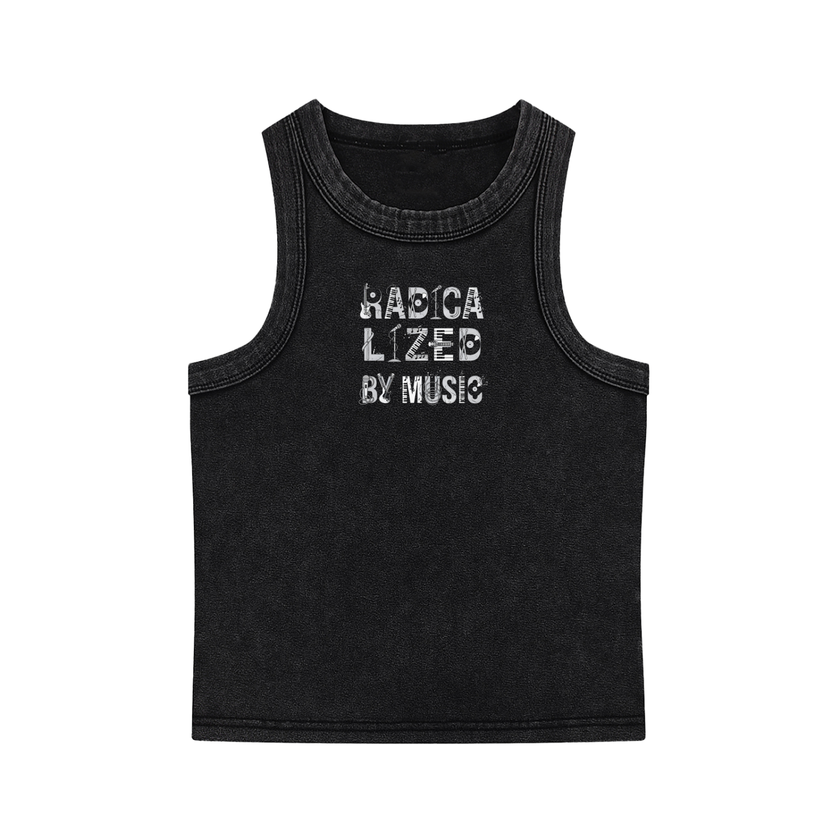Radicalized By Music Women's Streetwear Snow Washed Ribbed Crop