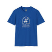 Blue graphic t-shirt with hashtag symbol, 'truth verse' and '#catchphrasepoet' text design.