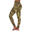 Gold Metallic Bubble Shaping High-Waist Yoga Leggings