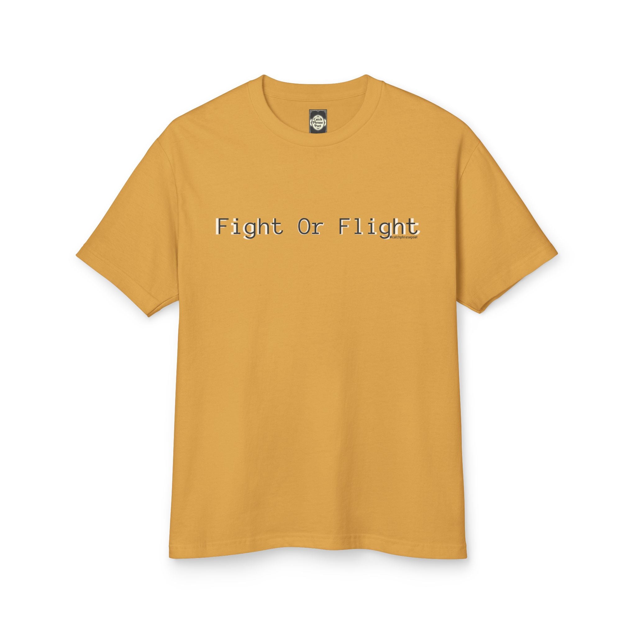 Fight or Flight Tee — Retro Typewriter Text Cotton T-Shirt