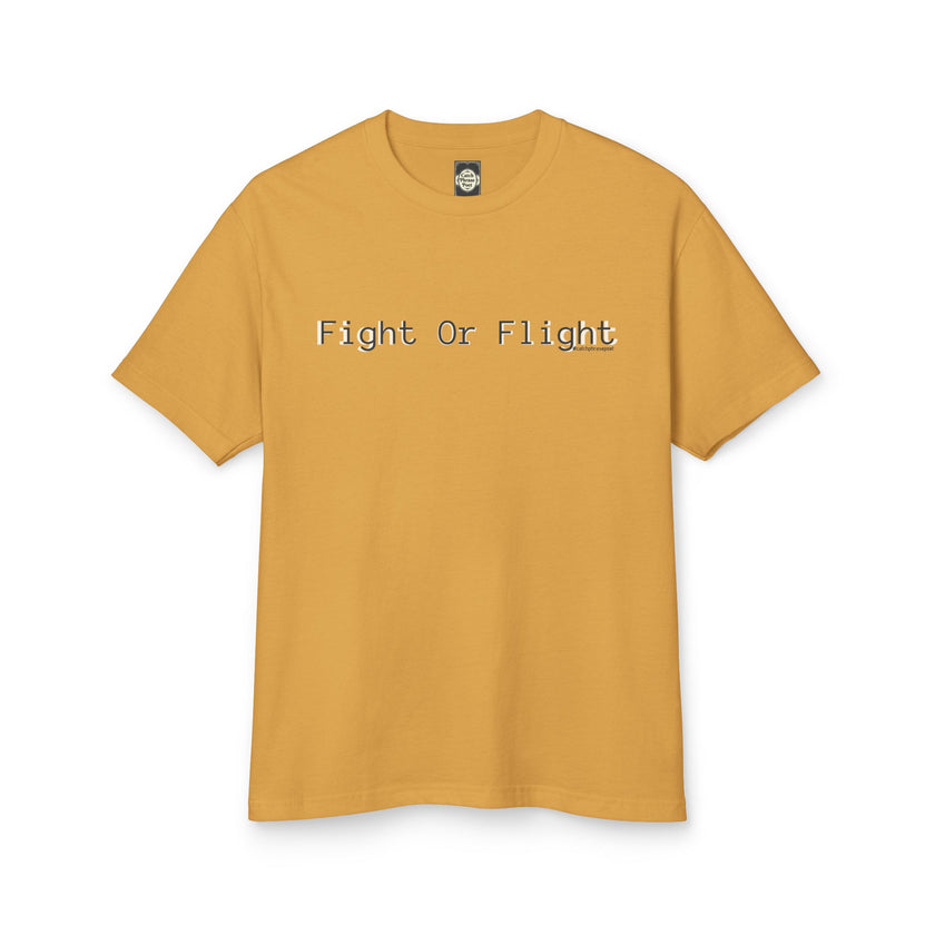 Fight or Flight Tee — Retro Typewriter Text Cotton T-Shirt
