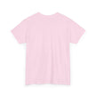 Back view of a plain light pink short sleeve t-shirt on white background