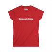 Diplomatic Guide Tee | Black Text Graphic Womens T-Shirt