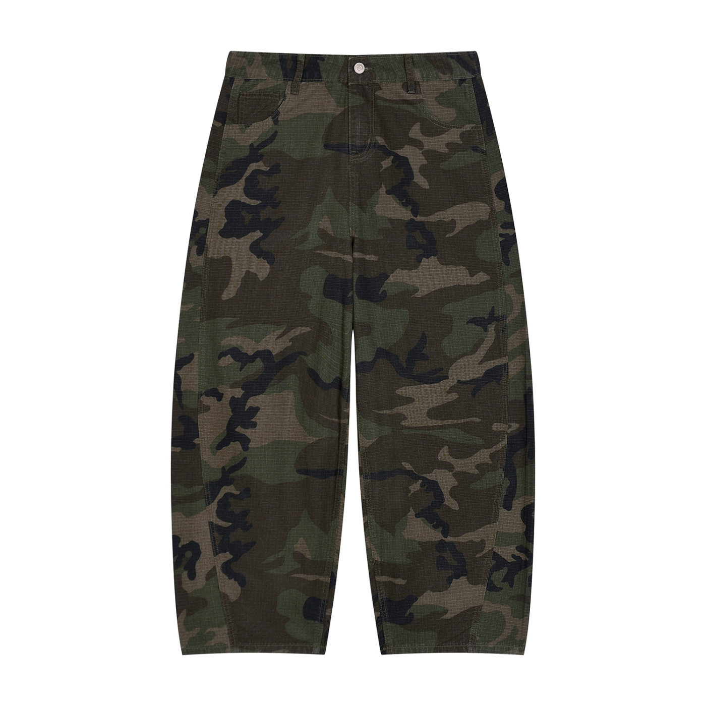 Catch Phrase Poet Men’s Camo Barrel Leg Cargo Pants